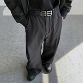 Pantalon de costume ample à plis fendus pour homme